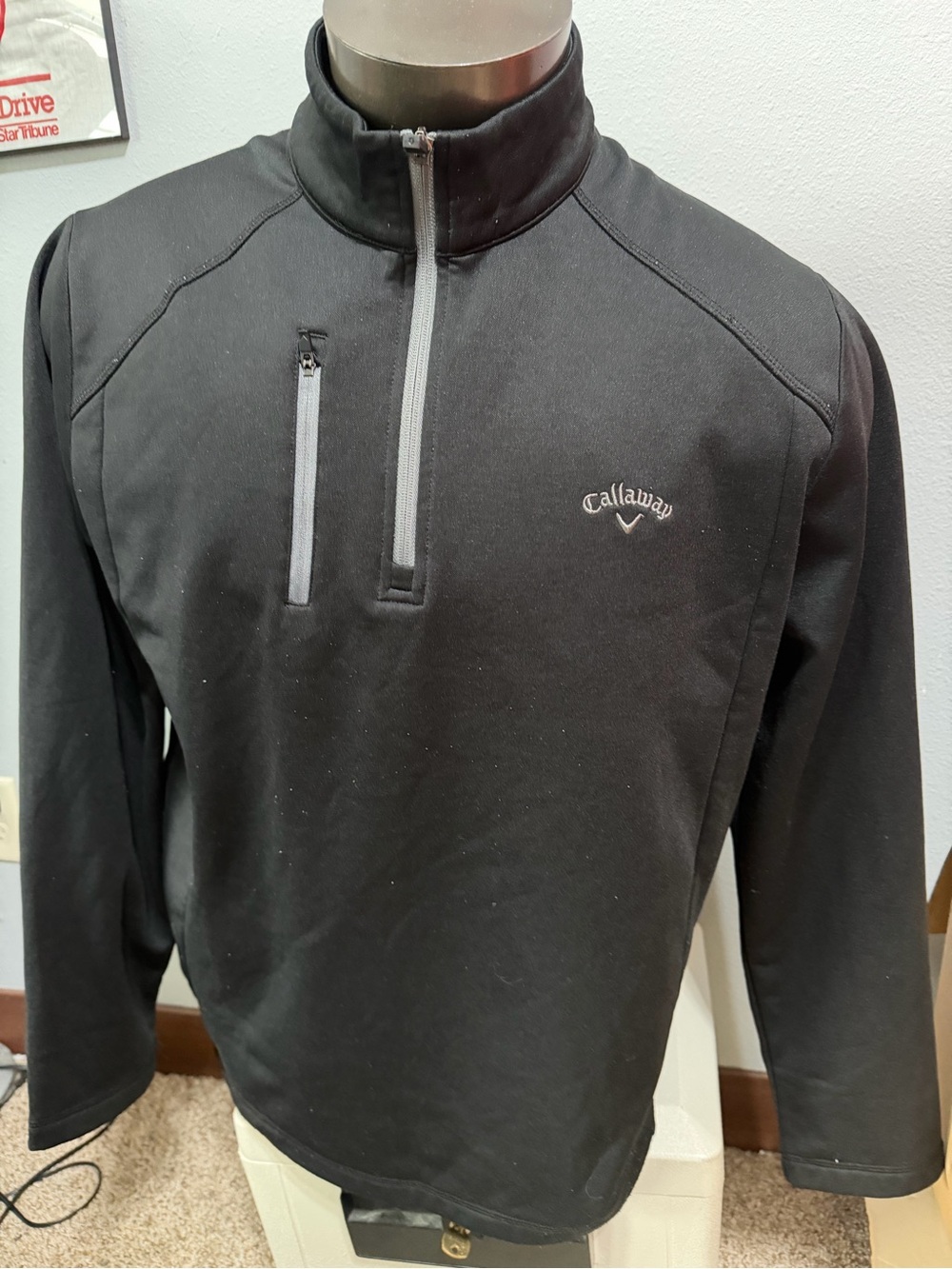 Callaway Men's Large Black Quarter-Zip Pullover Jacket
